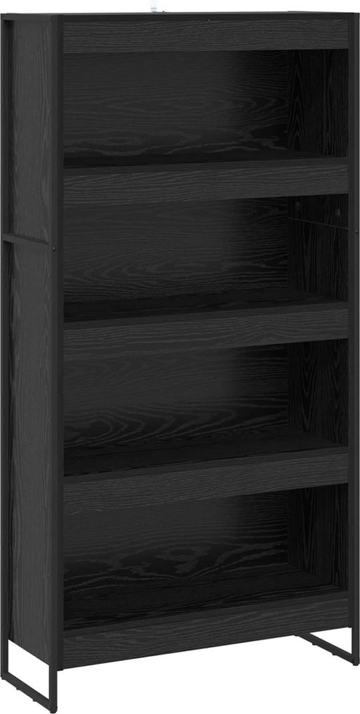 vidaXL Bücherregal 2 pcs Schwarz Eichen-Optik 80 x 30 x 155 cm