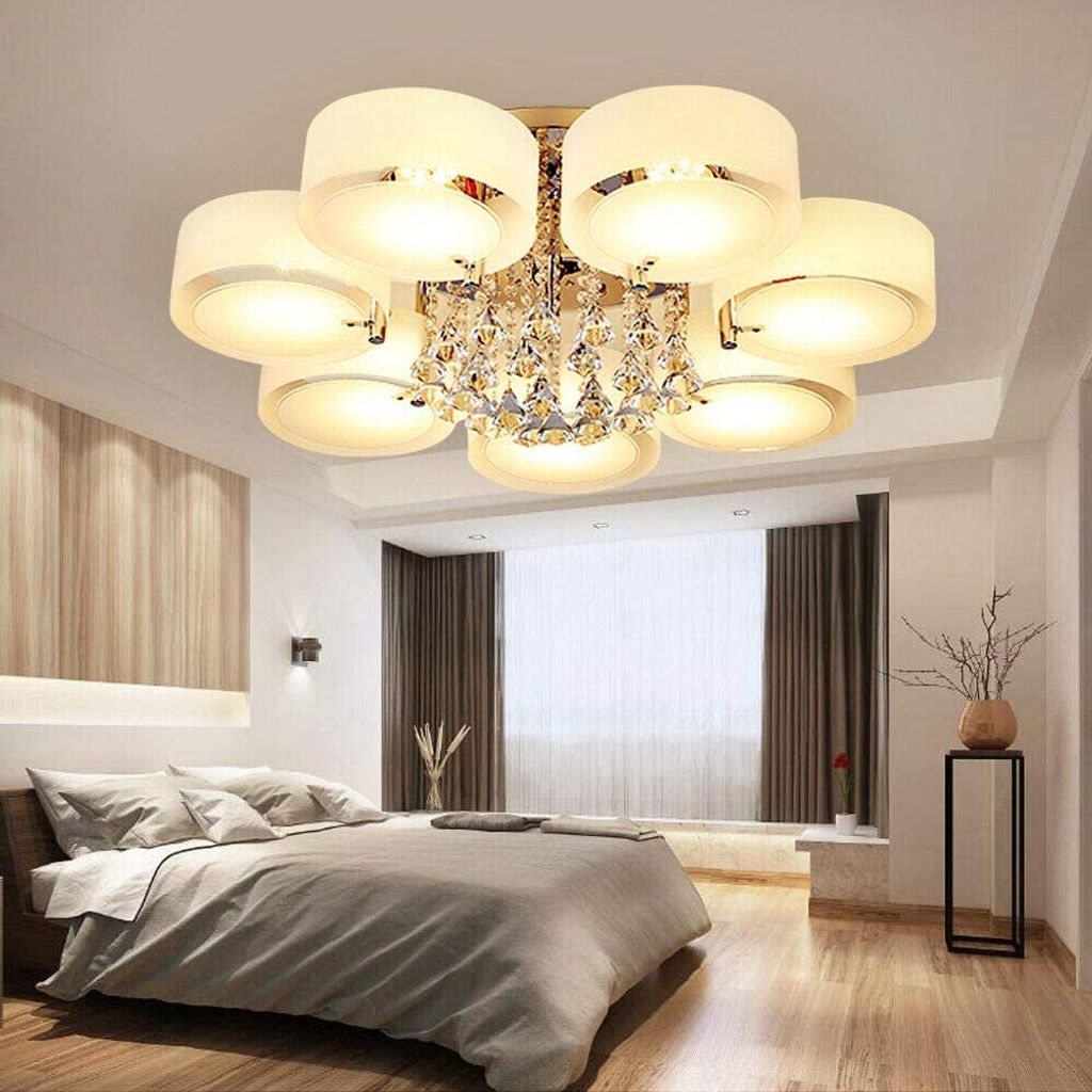 Luxus Decken Leuchte Kristall Küchen Lampe Wohn Schlaf Zimmer Beleuchtung rund 