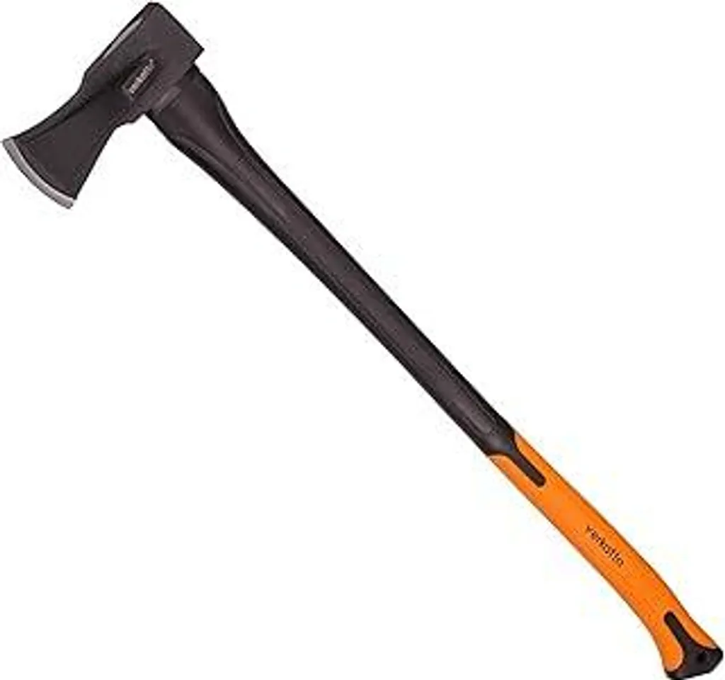 Ascia da spacco 2000 g con lama Acciaio al carbonio e manico in fibra di vetro - Lunghezza 92 cm - Ascia per lavori di spacco e taglio - Ascia universale con impugnatura gommata per giardino e bosco