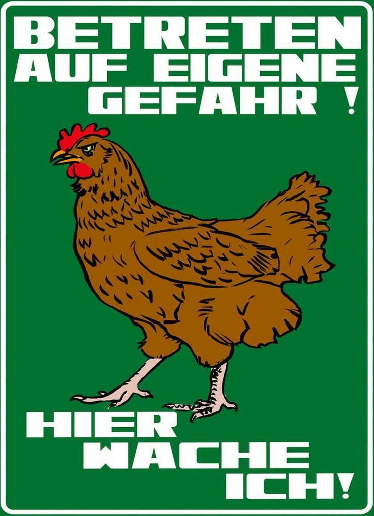 vianmo Holzschild 40x30 cm Betreten auf eigene Gefahr Hahn