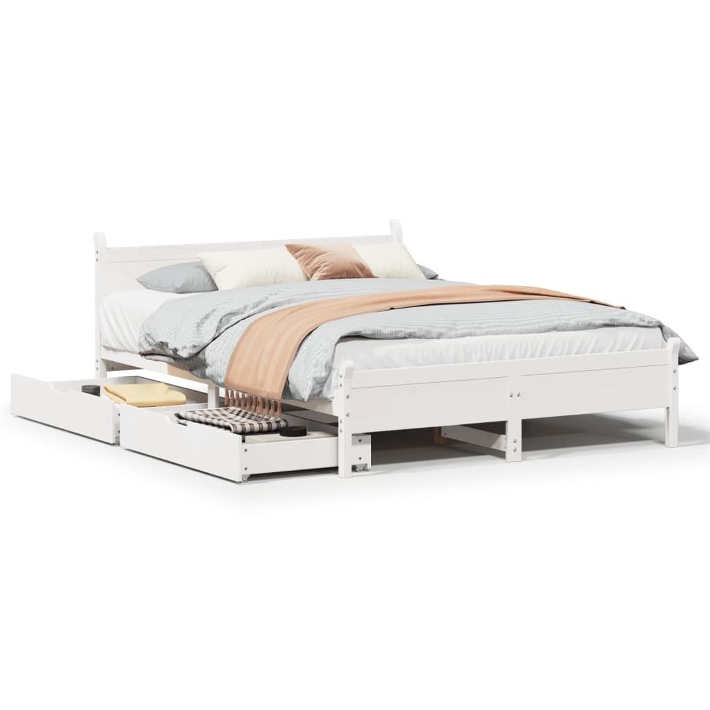 "SALE 2026"Massivholzbett Modernes/Doppelbett - Polsterbett Erwachsene/r /Kind - ohne Matratze - Weiß 120x190cm Kiefernholz - Klassische Betten DE...