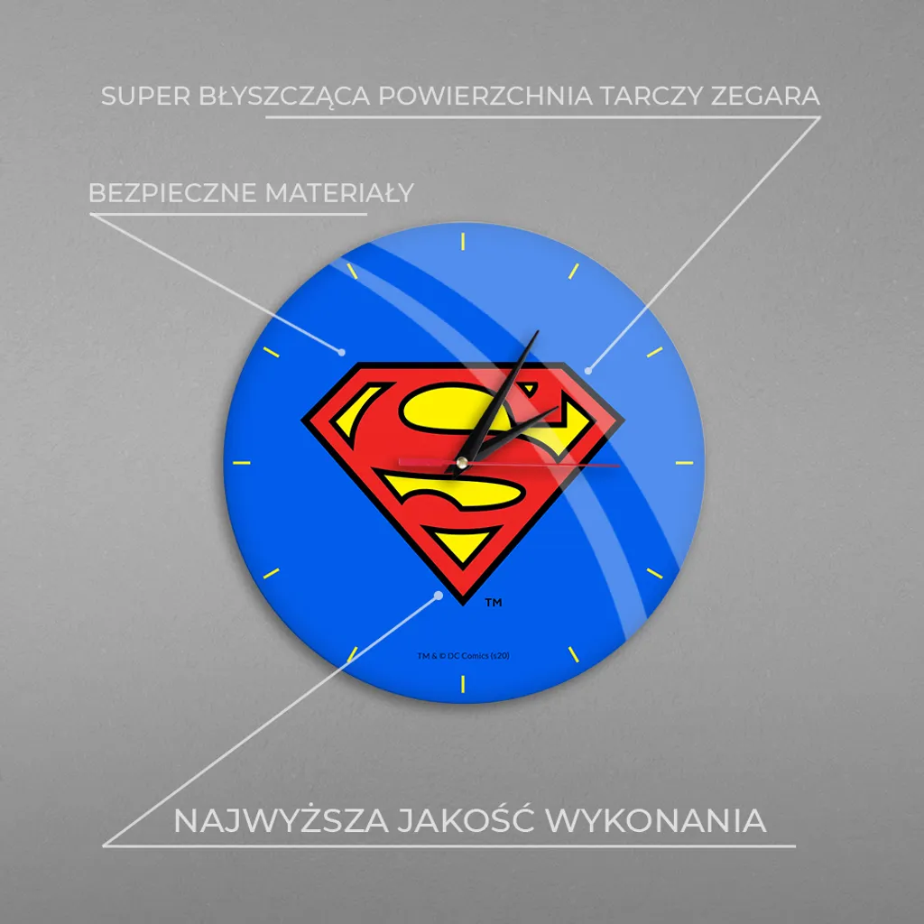 Horloge murale brillante Superman bleu - Pendule décorative DC Comics