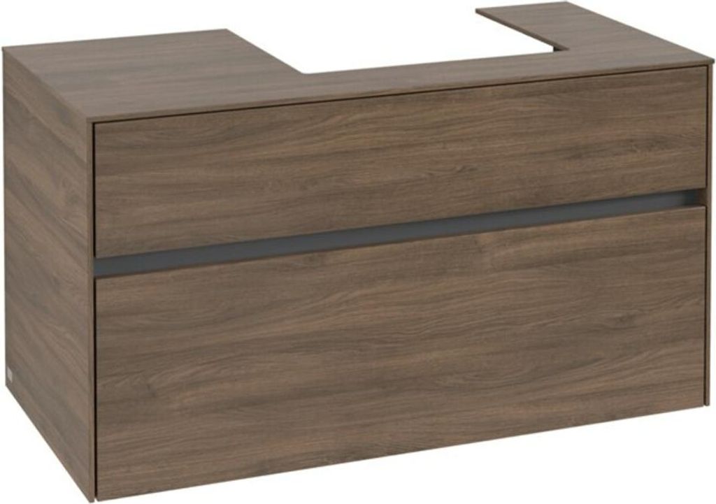 Villeroy & Boch Collaro Waschbeckenunterschrank, Waschbecken rechts, 2 Auszüge, Wandmontage, 1000x548x500mm, C01500VH