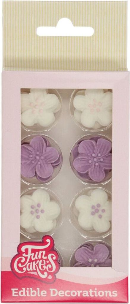 FunCakes Zuckerdekoration Blumen Mix lila Set/24