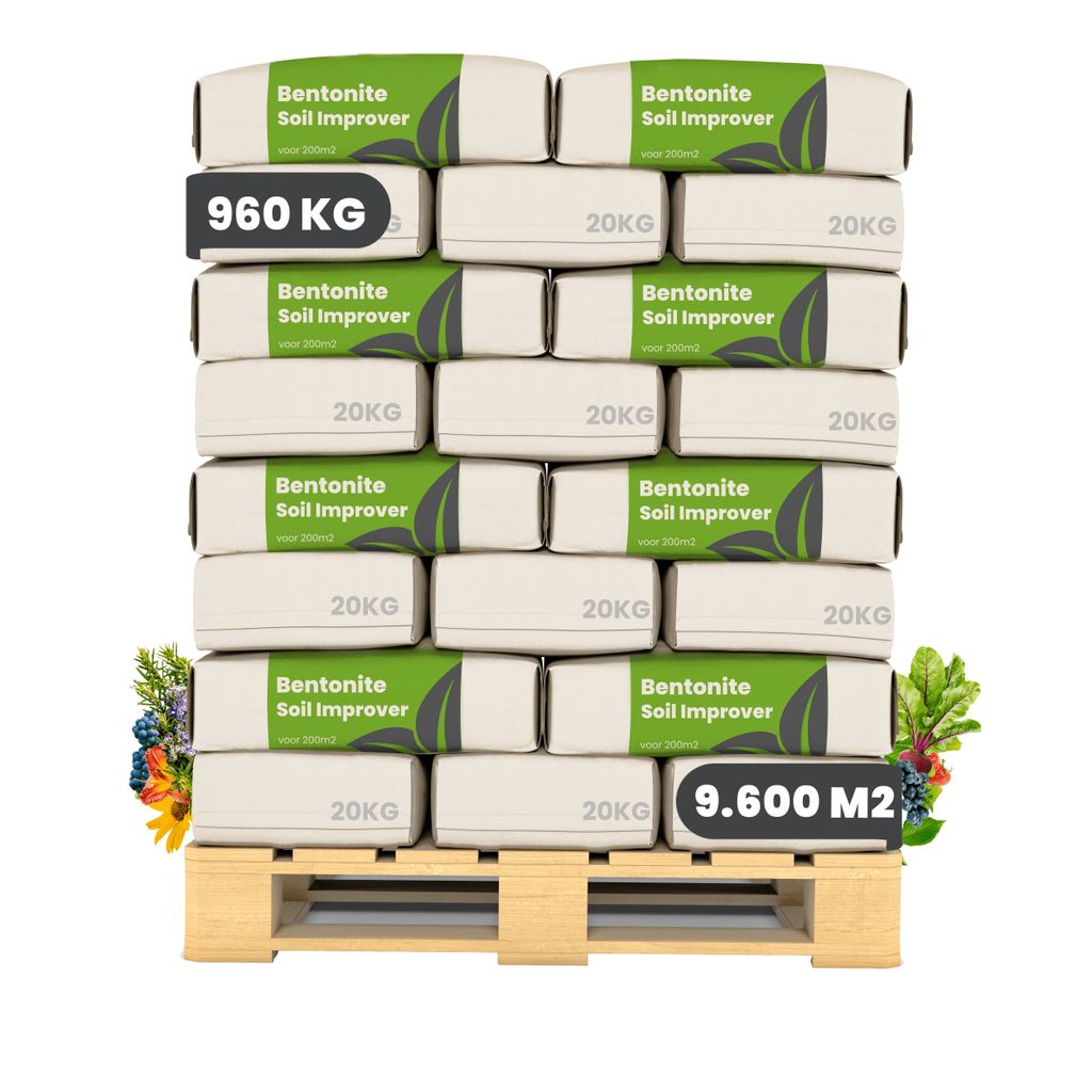 Bentonit Bodenverbesserungsmittel für Sandböden (48x = 960 kg - für 9600 m2)- Organifer