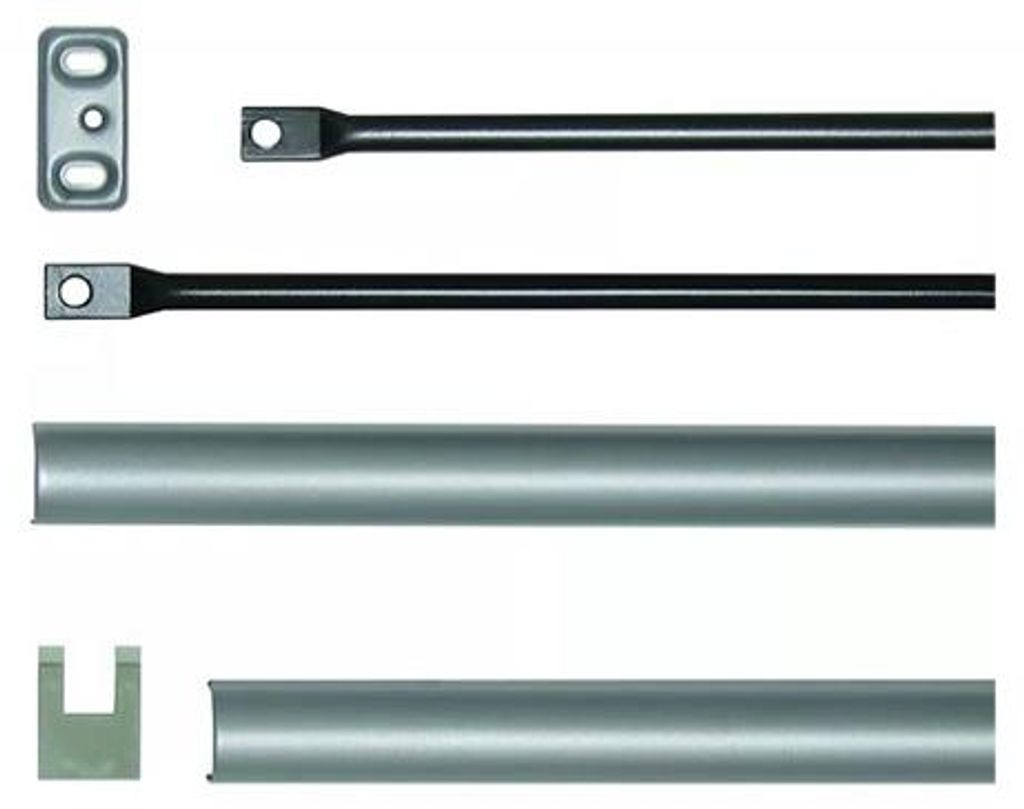 ISEO Idea Base/Push Stangen mit Abdeckungen für Panikhebel, grau, Türhöhe bis 2400 mm