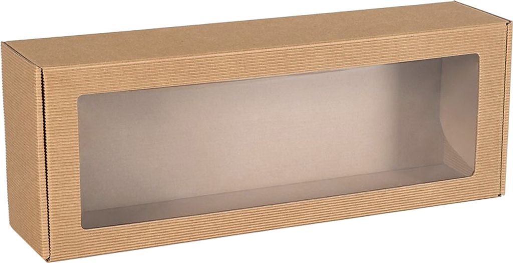 Rechteckige Schachtel mit Sichtfenster, Geschenkbox 40x15x10 cm x1