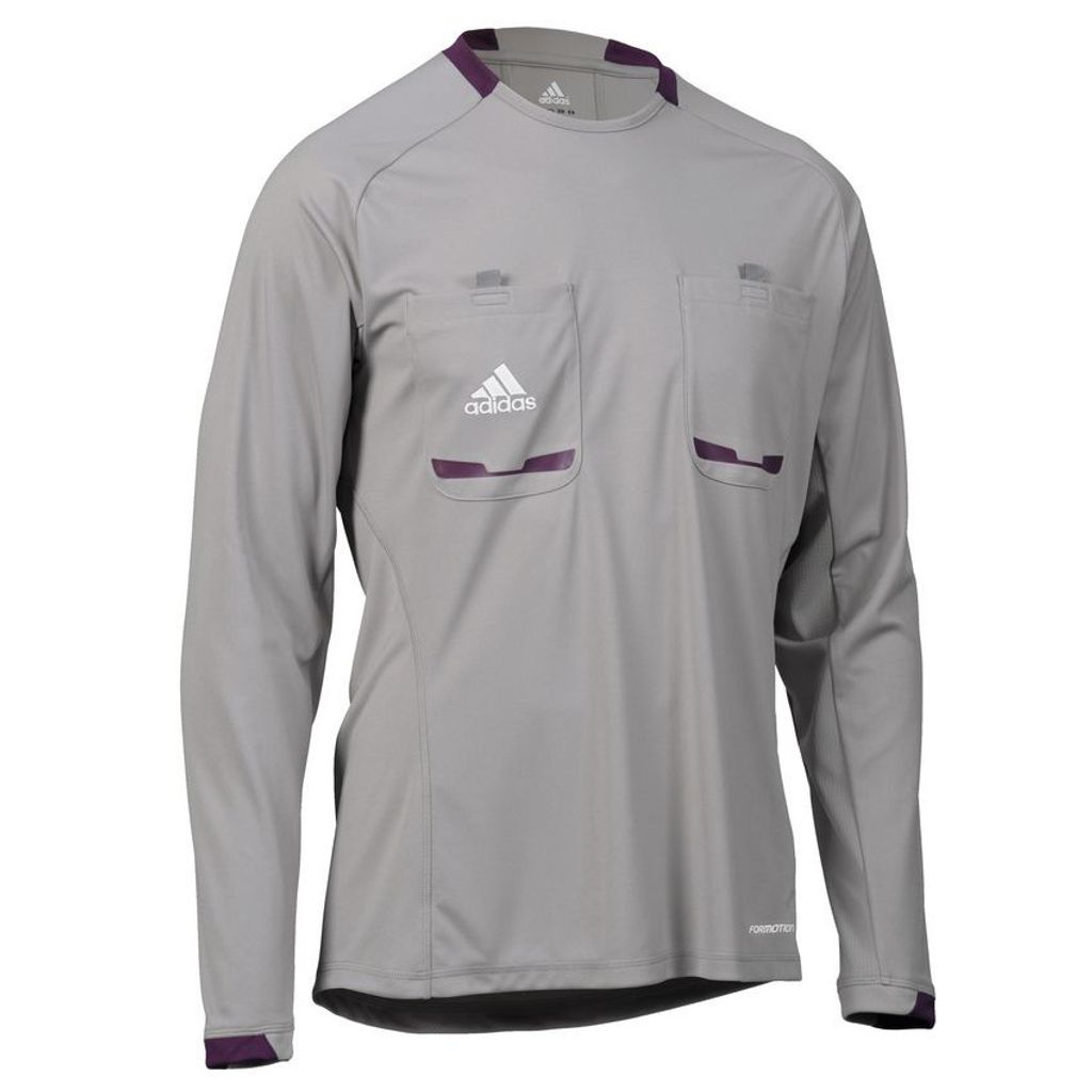 Adidas Schiedsrichter Langarm Trikot Referee Jersey, Größe:S, Farbe:Grau