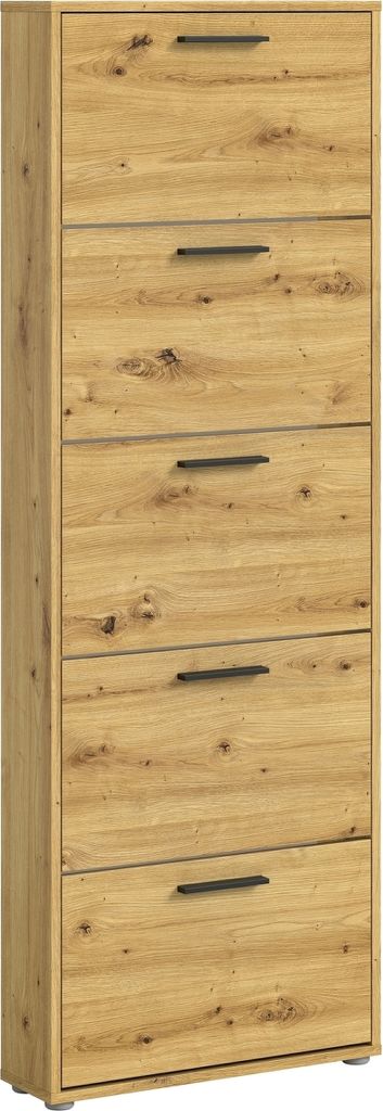 Schuhkipper >See< in Eiche Artisan, Melaminbeschichtet - 59x169x17cm (BxHxT)
