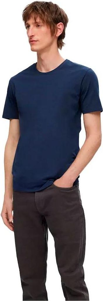 Selected Roland Kurzarm-t-shirt 3 Einheiten Blau 2XL Herren Blau 2XL