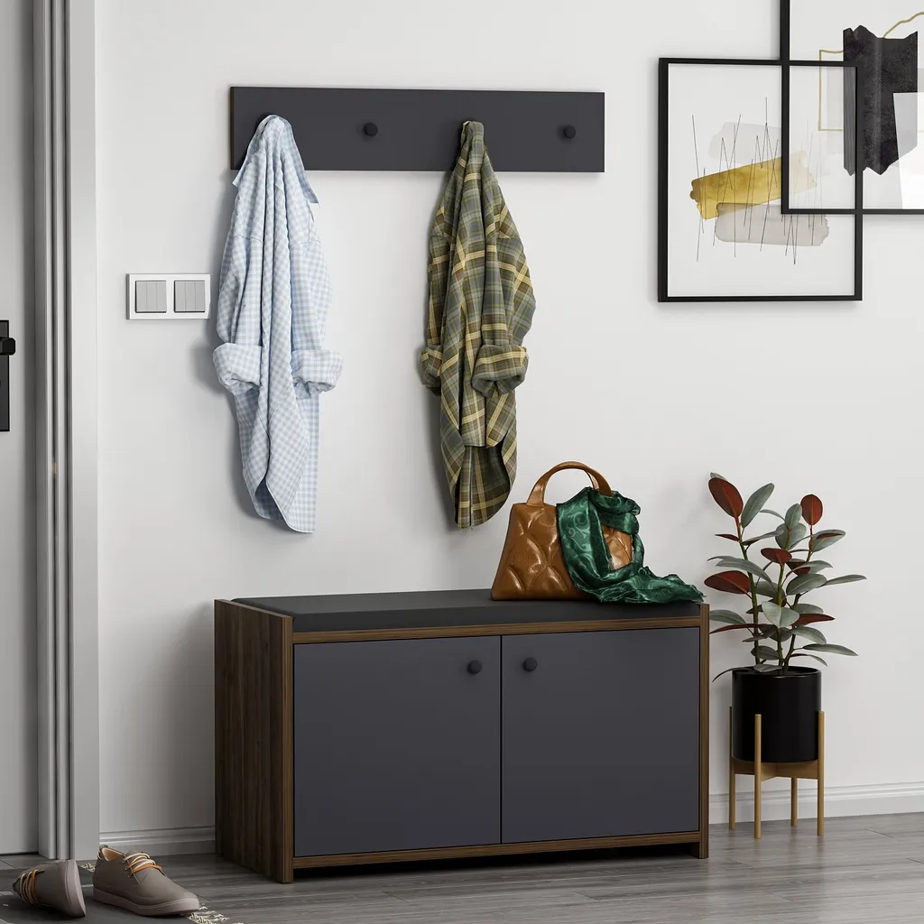 Meuble d'entrée pour chaussures anthracite Zen idéal petits appartements - 2