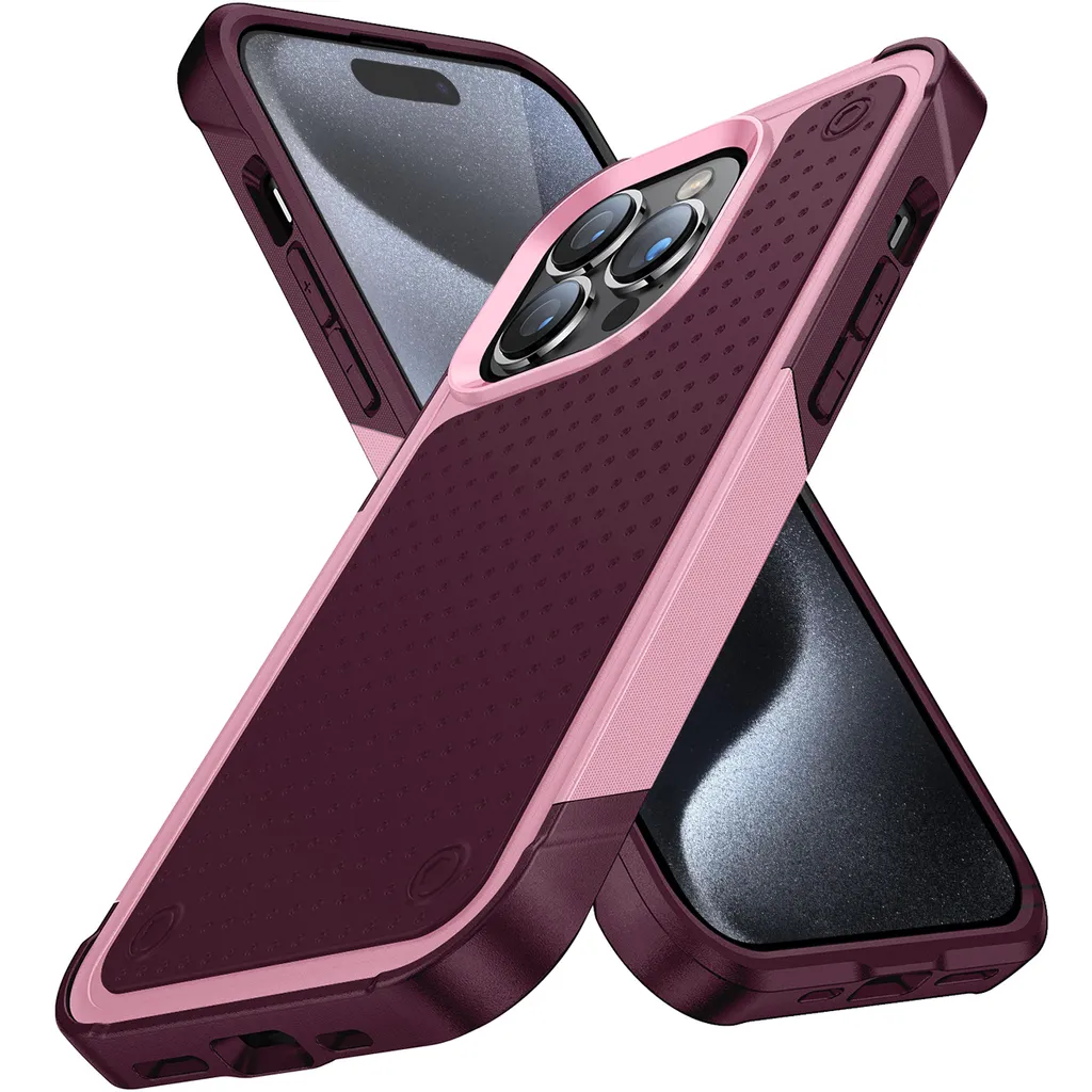 Cover iPhone 15 Pro Max Rosa Rosso: Stile Shockproof e Tough Case