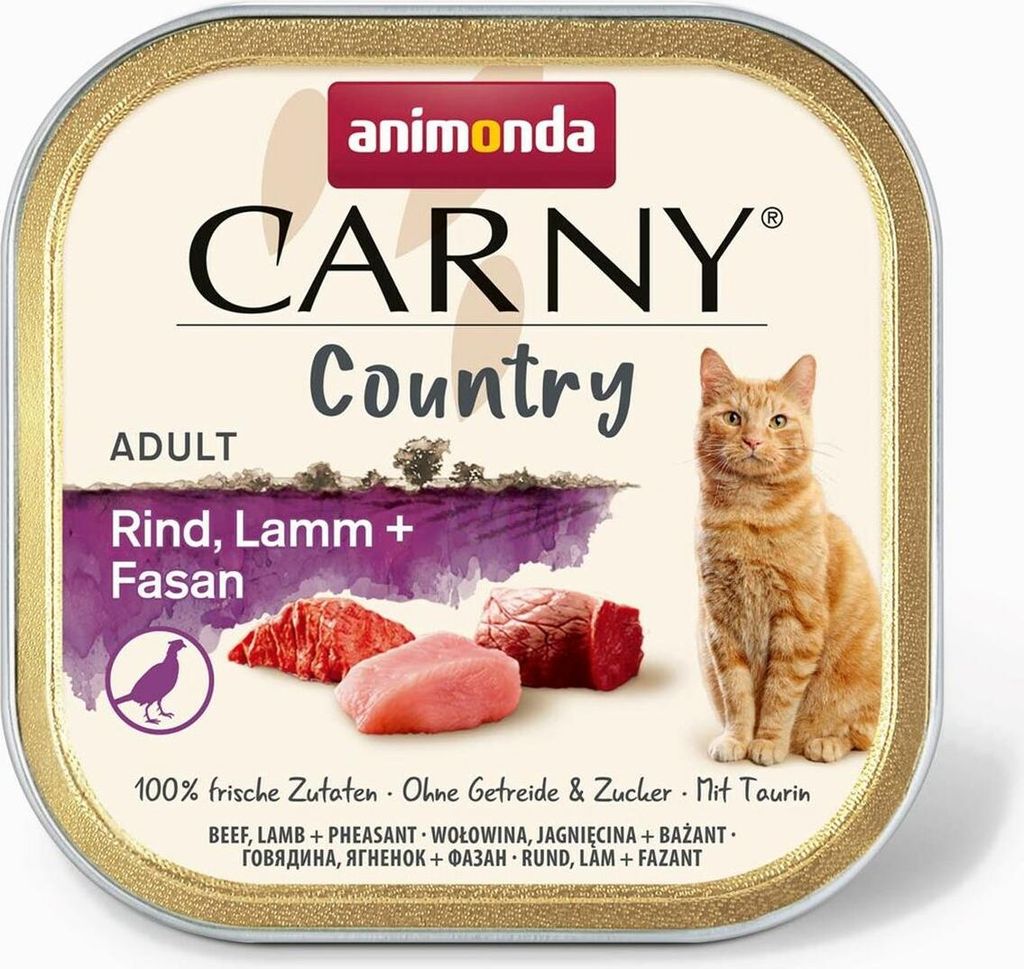 ANIMONDA Carny Country Rind Lamm + Fasan – Nassfutter für Katzen – 100 g