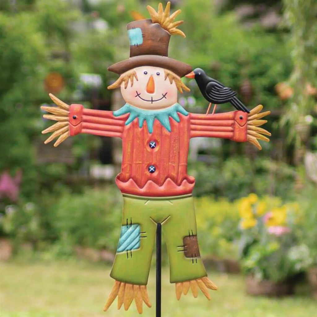 Gartenstecker "Vogelscheuche" aus Metall, bunt, 142 cm Produktbild 