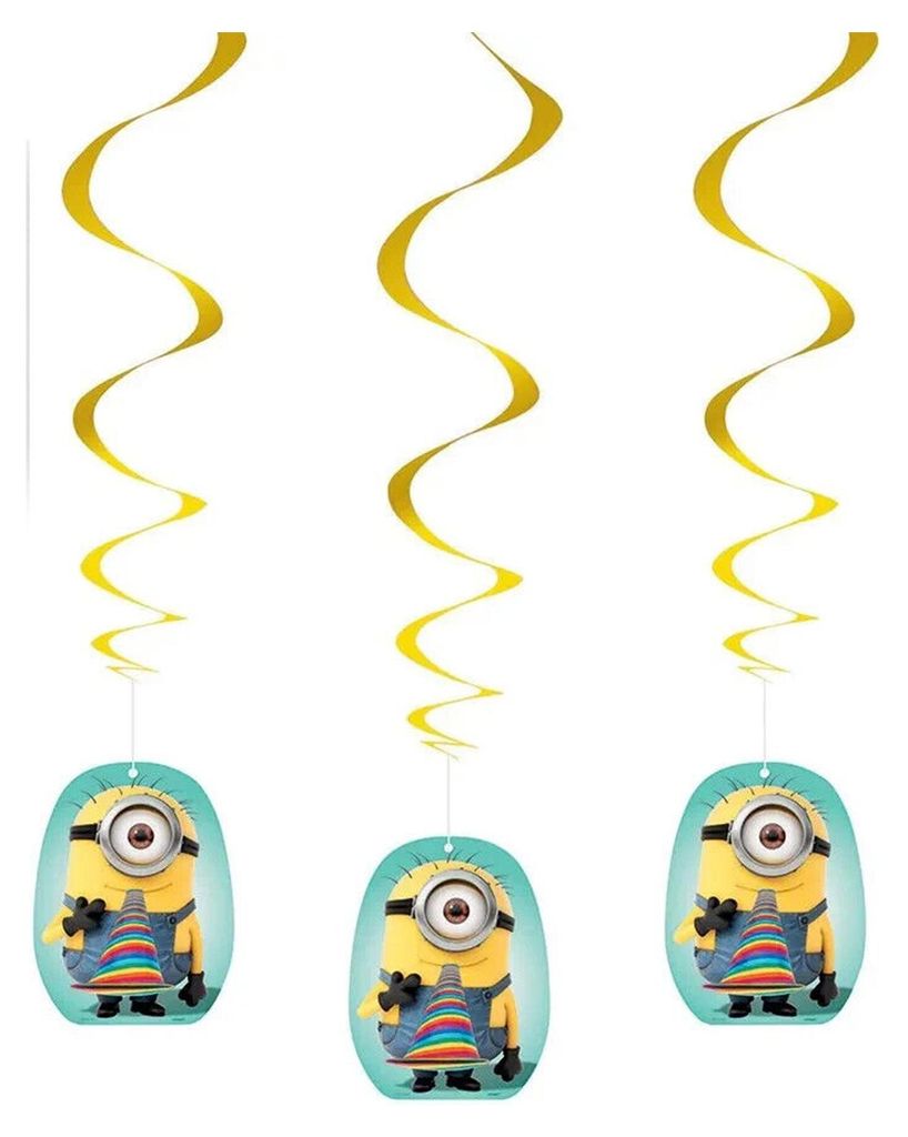 "Minions" Deko | 3 Hänger Folien Swirls  66 cm Produktbild 