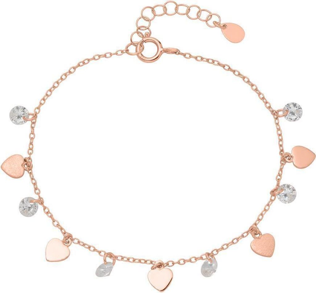 Armband Herzen 925er Silber rosé Zirkonia