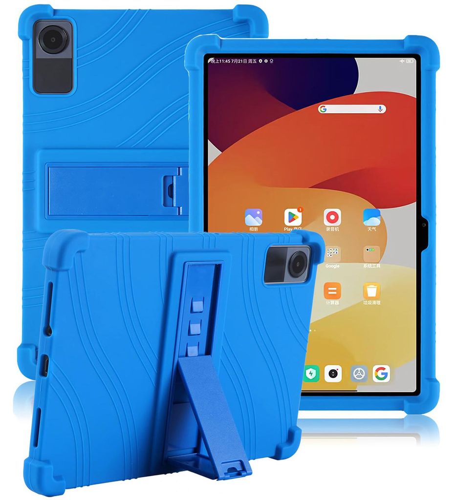 Tablet Hülle für Xiaomi Redmi Pad SE 11" 2023, Stoßfeste Weiches Silikon Schutzhülle mit Standfunktion Blau