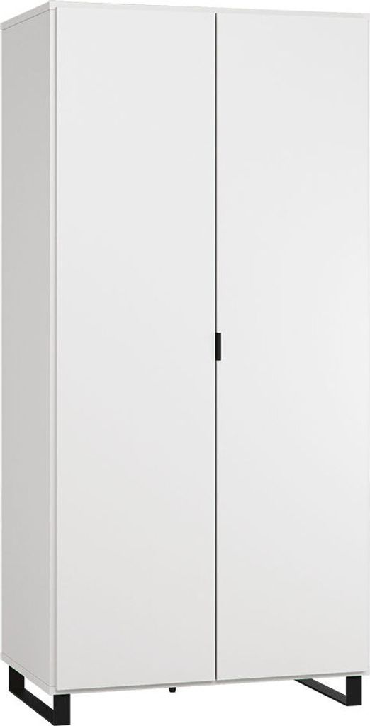 Drehtürenschrank / Kleiderschrank Chiflero 38, Farbe: Weiß - Abmessungen: 195 x 93 x 57 cm (H x B x T)