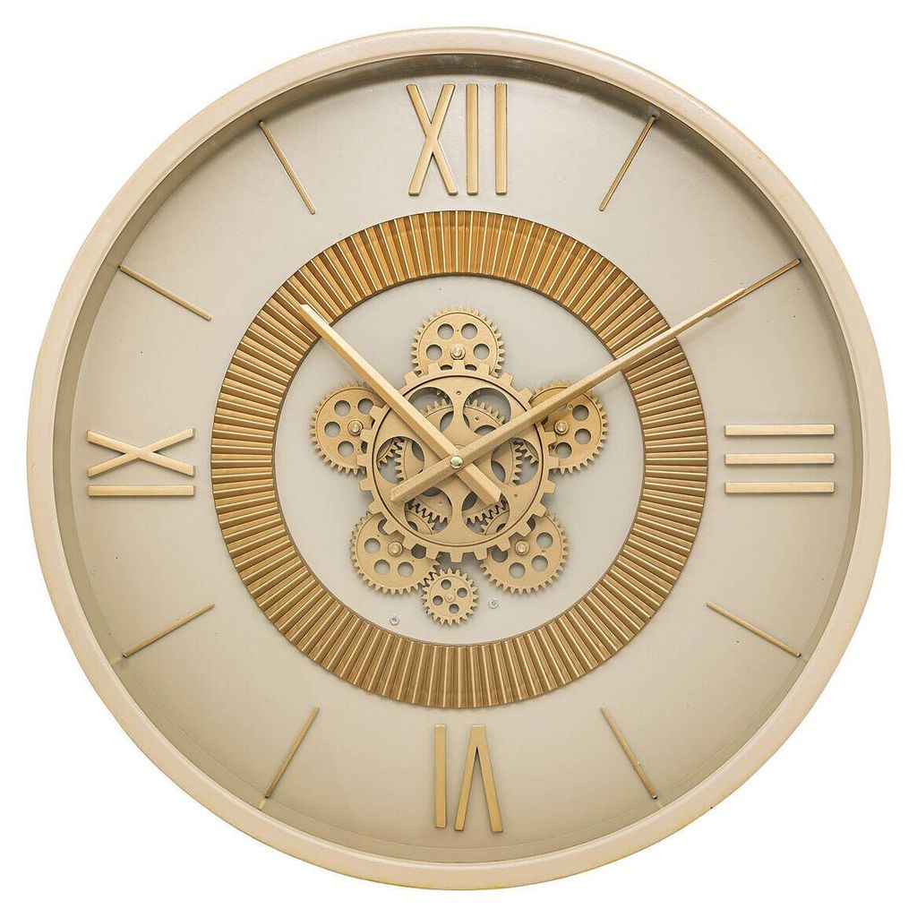 Beige Wanduhr mit sichtbarem Mechanismus GIULIANA, Ø 50 cm Produktbild 