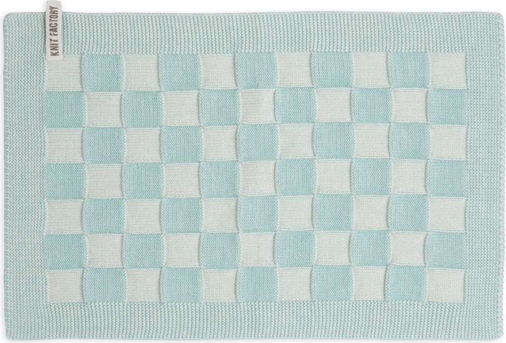 Knit Factory Tischset Block Ecru/Minze - Ecru/Minze - 50x30 cm