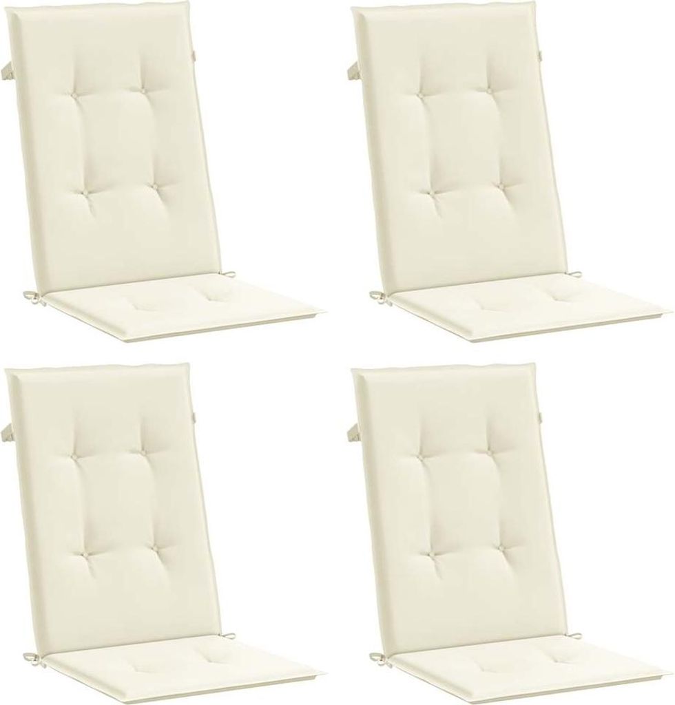 Poduszki Na Krzesła Ogrodowe, 4 Szt., Kremowe, 120X50X3 Cm Zdjęcie produktu 