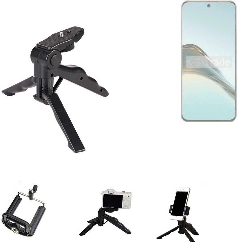 K-S-Trade Stativ Tisch-Ständer Dreibein Handy-Stativ Ständer kompatibel mit Realme 13 Pro Extreme Edition Mini-Stativ Smartphone Tripod Handy-Stativ