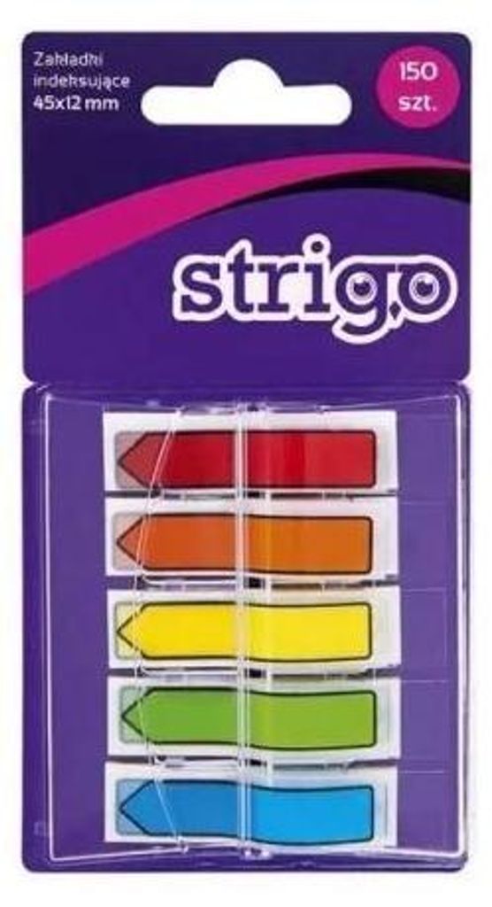 Registerlaschen 45 x 12 mm, 5 Farben, STRIGO Produktbild 