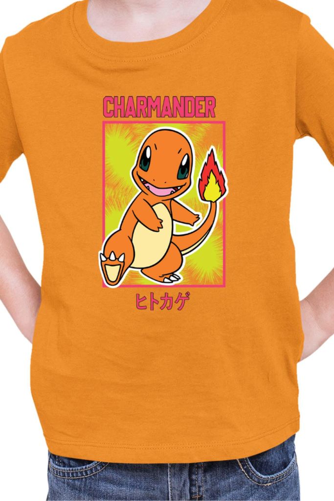 Kinder T-Shirt Japan Manga Anime Comics Pokemon 022, / Orange