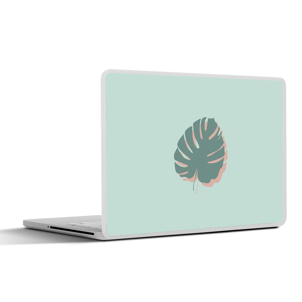 MuchoWow Laptop Aufkleber Sticker Cover Sommer - Monstera - Pastell 25x18 cm - Laptop-Deko