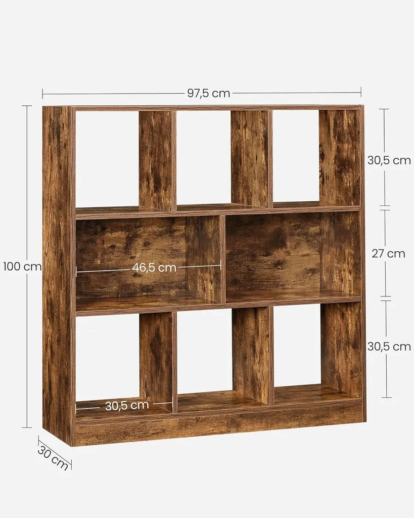 Cloison de séparation design avec compartiments ouverts 30 x 100 cm - 3