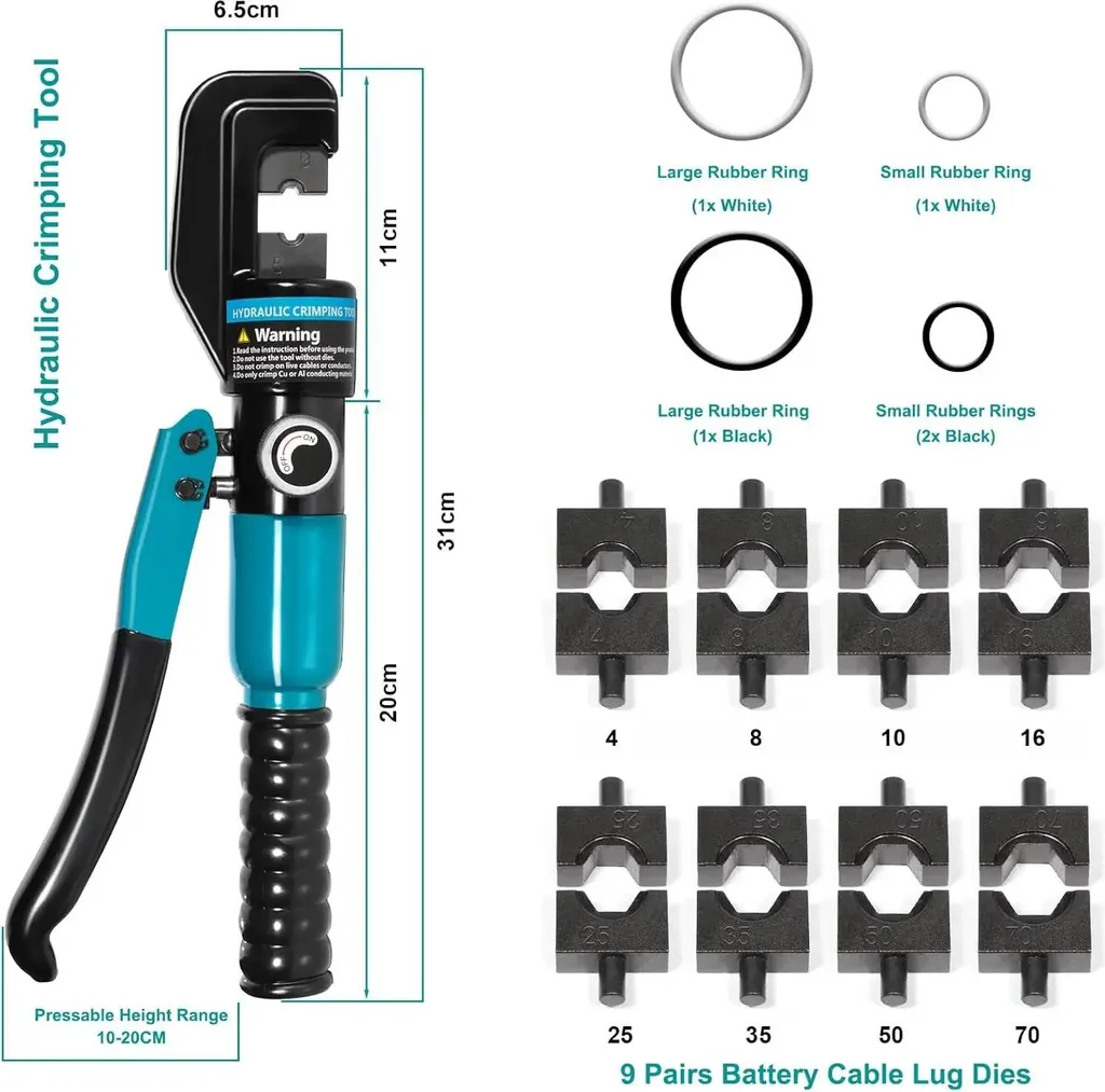 Pince à sertir hydraulique manuelle 10 tonnes pour raccords électriques
