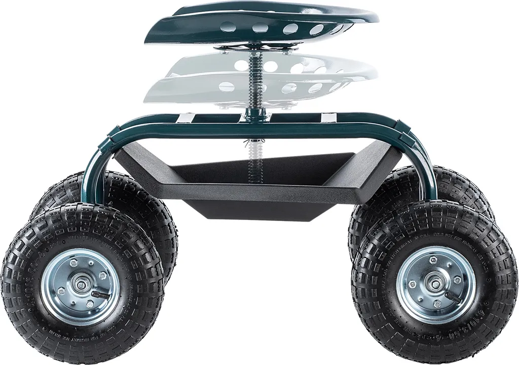 KADAX Sedia da Giardino su Rotelle 2in1 - Sgabello con Contenitore - 4
