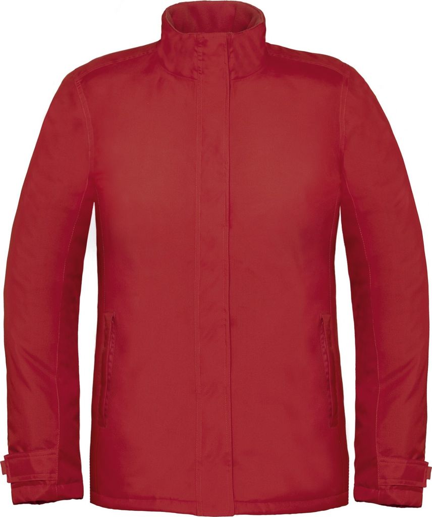 B&C Damen Premium Real+ Thermo-Jacke, winddicht, wasserfest BC2003 (S) (Tiefrot)