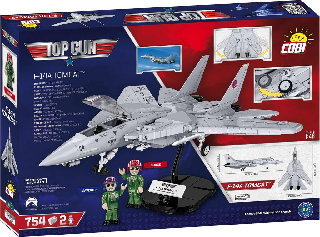 COBI 5811A TOP GUN F-14 Tomcat, 1:48, 754 k, 2 f Obrázek produktu 2