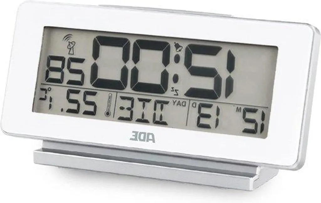 Réveil digital de bureau blanc avec thermomètre et écran lumineux