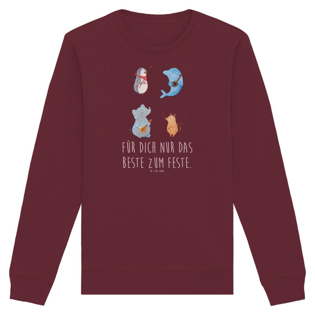 Mr. & Mrs. Panda Nachhaltiger Pullover Big Band Größe XL - Burgundy - Geschenk, Musik, Sweatshirt, Hund, Elefant, Baumwoll, Pulli, Sweater, Lusti...