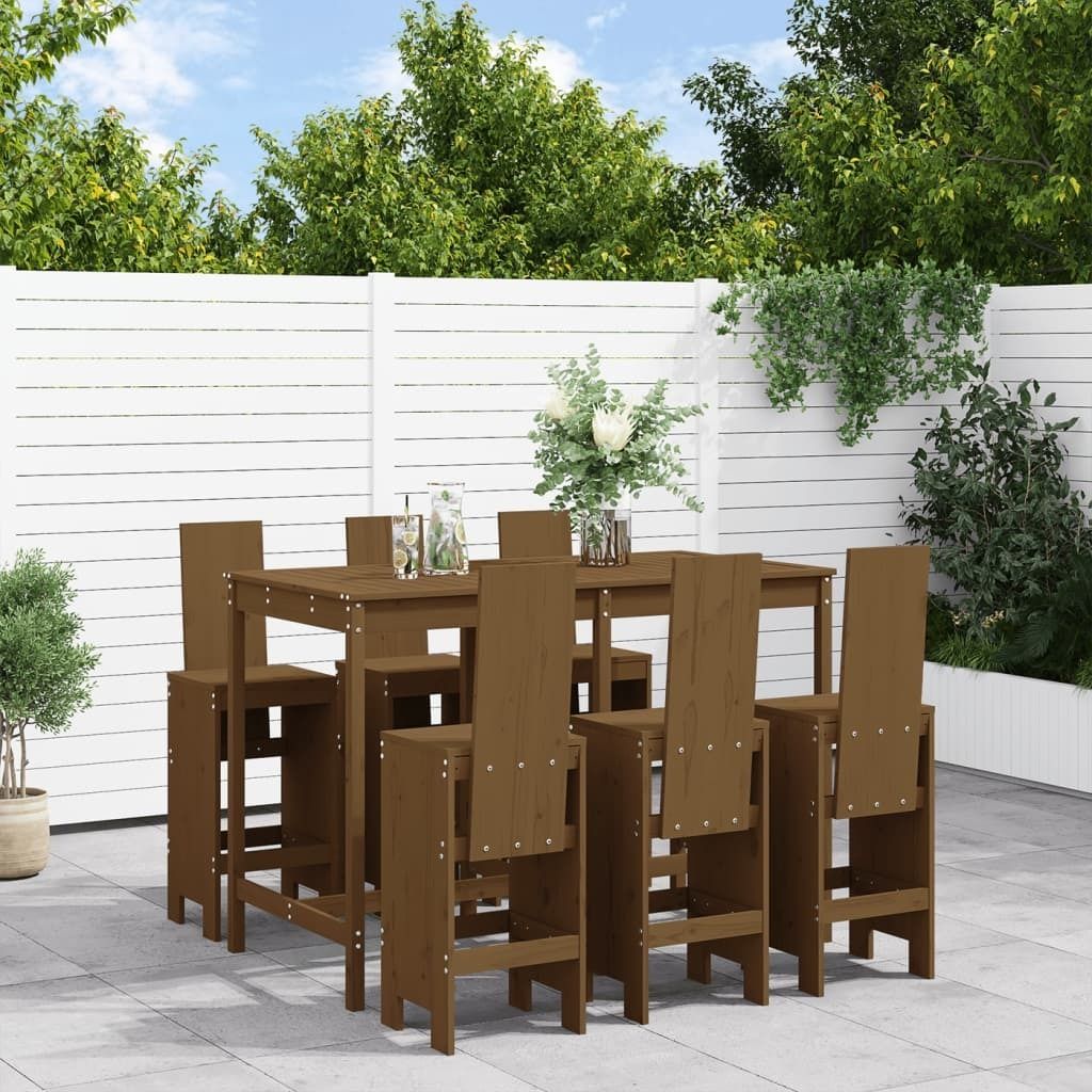 Maison Exclusive - 7-tlg. Gartenbar-Set Honigbraun Massivholz Kiefer