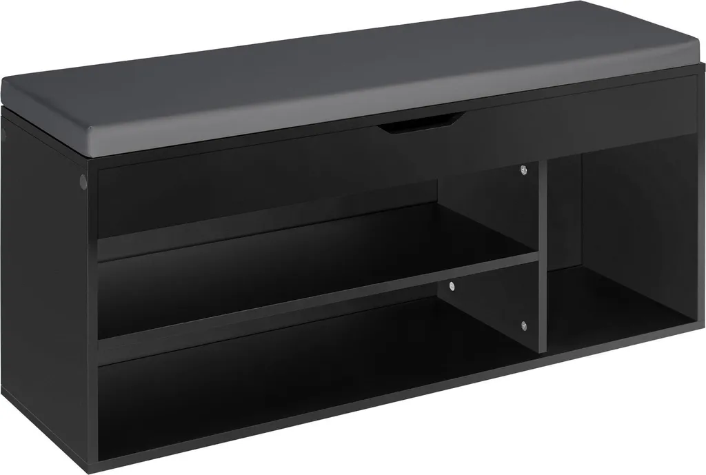 Banc d'entrée pour ranger chaussures NATALYA noir 104cm pratique