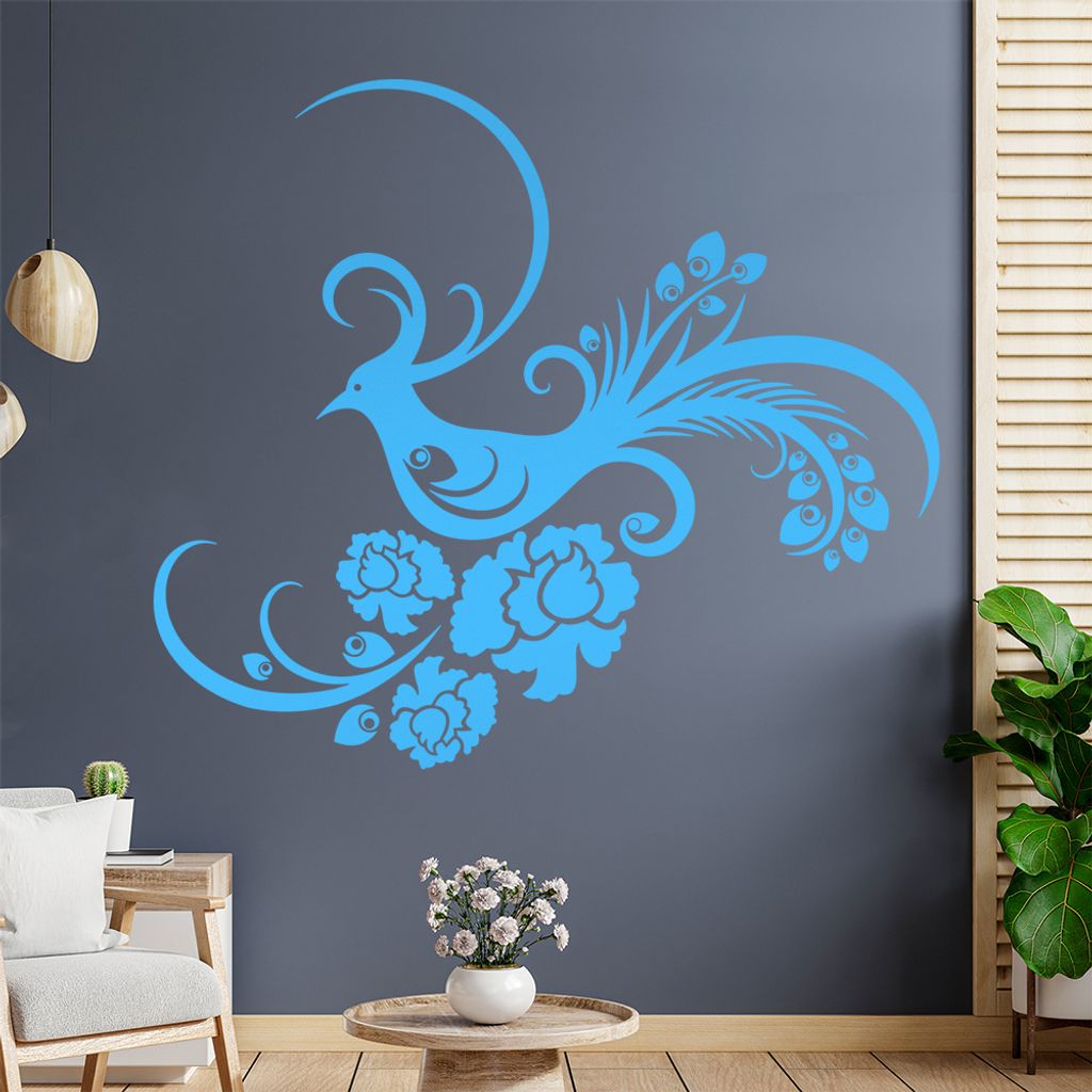 Fasan Ranke Tribal Wandtattoo in 6 Größen - Wandaufkleber Wall Sticker - Dekoration, Küche, Wohnzimmer, Schlafzimmer, Badezimmer
