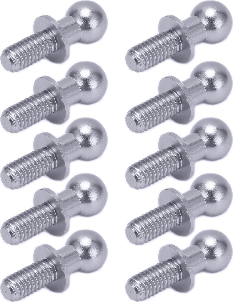 Metal Ball Head Link Rod, 10pcs Kugelkopf Spurstange für Tamiya TT01 TT02 RC Car, Titanium Farbe, Stoßdämpfer Aufhängung Zubehör, Aluminium le...