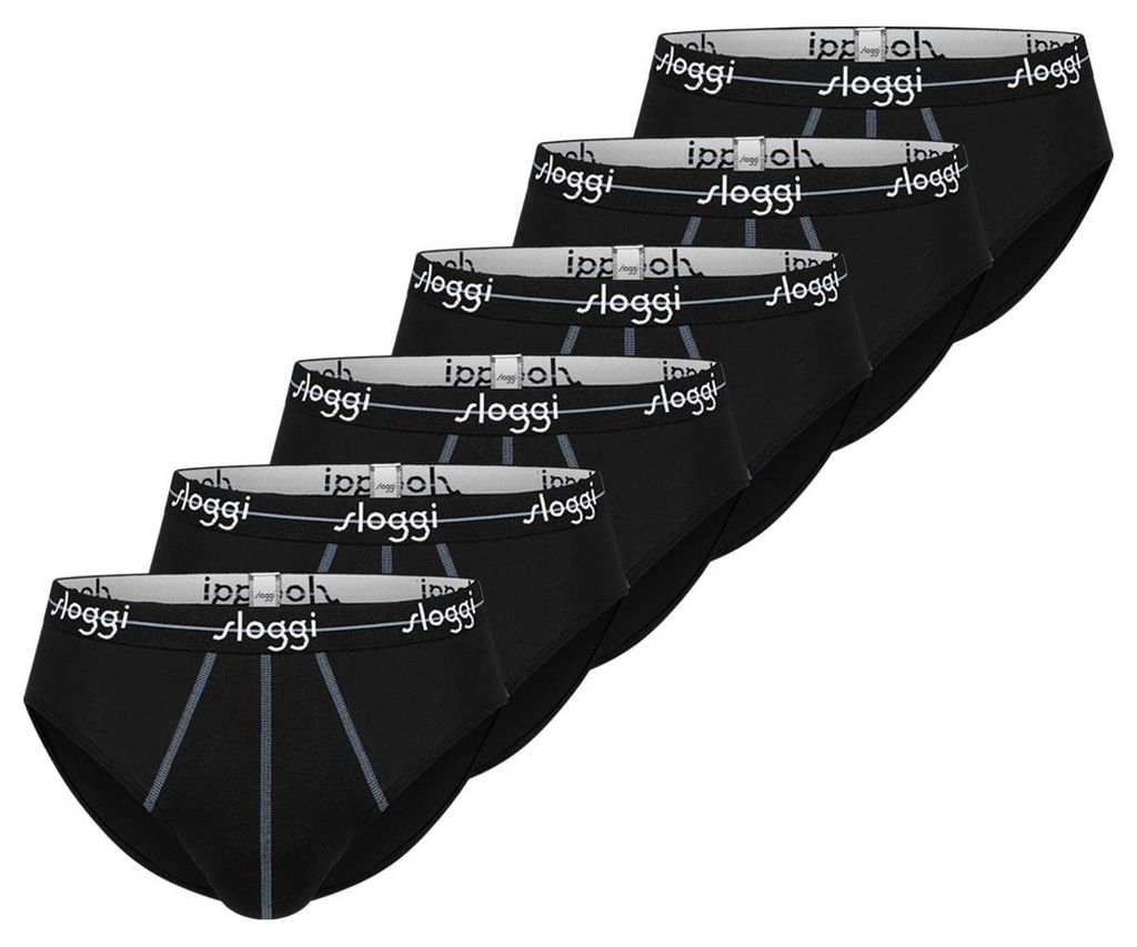 sloggi 6er Pack Start Midi Slip / Unterhose Extra weiches Taillenband, gedoppelte Verarbeitung im Schrittbereich, Lässiges Design