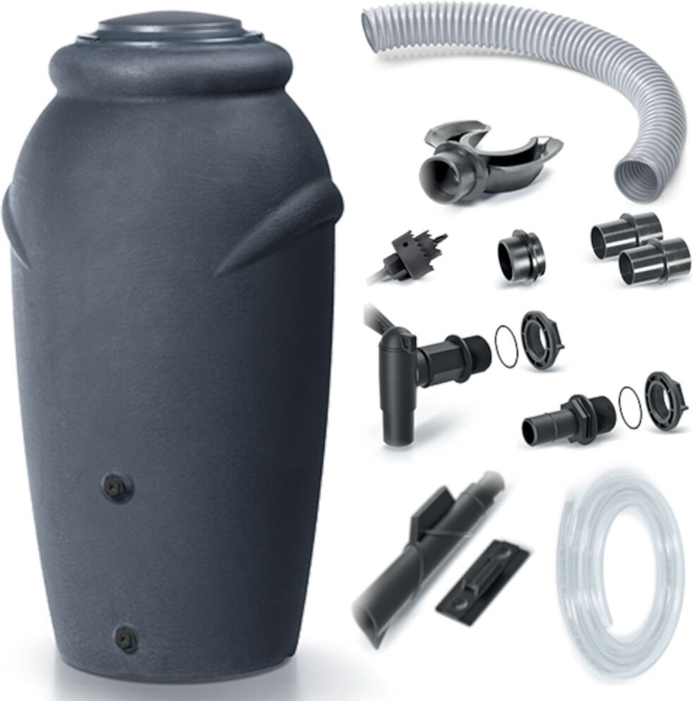 Set Aquacan 210 L Regenwassertank + Anschluss-Set für Regenwassertanks Icanset 1 + Icanset 5