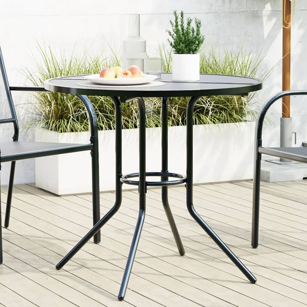 "2026 Promotion" Terrassentisch Rund Anthrazit Pulverbeschichteter Stahl - Gartentische CC23461