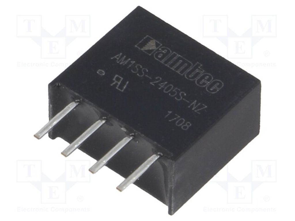 1x Wandler: DC/DC IAusg: 200mA 5VDC UEing: 21,6÷26,4V SIP4 1W 1,2g AM1SS-2405S-NZ DC