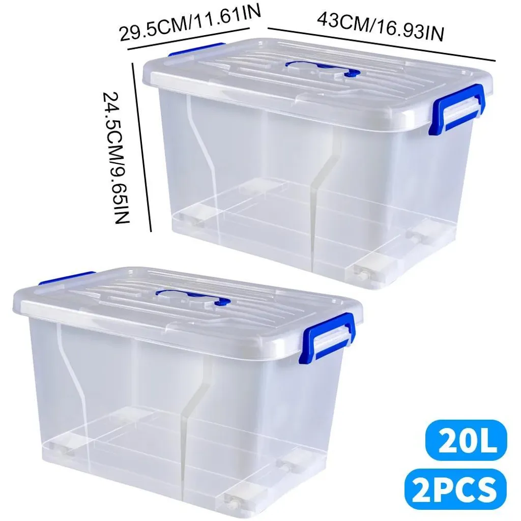 Bac de rangement 20L à roulettes : stoppez le désordre avec ce lot de 2