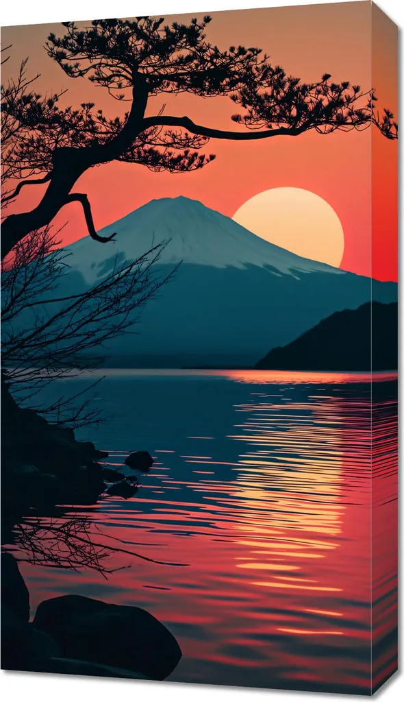 Quadro 40x70 cm Montagna di sera