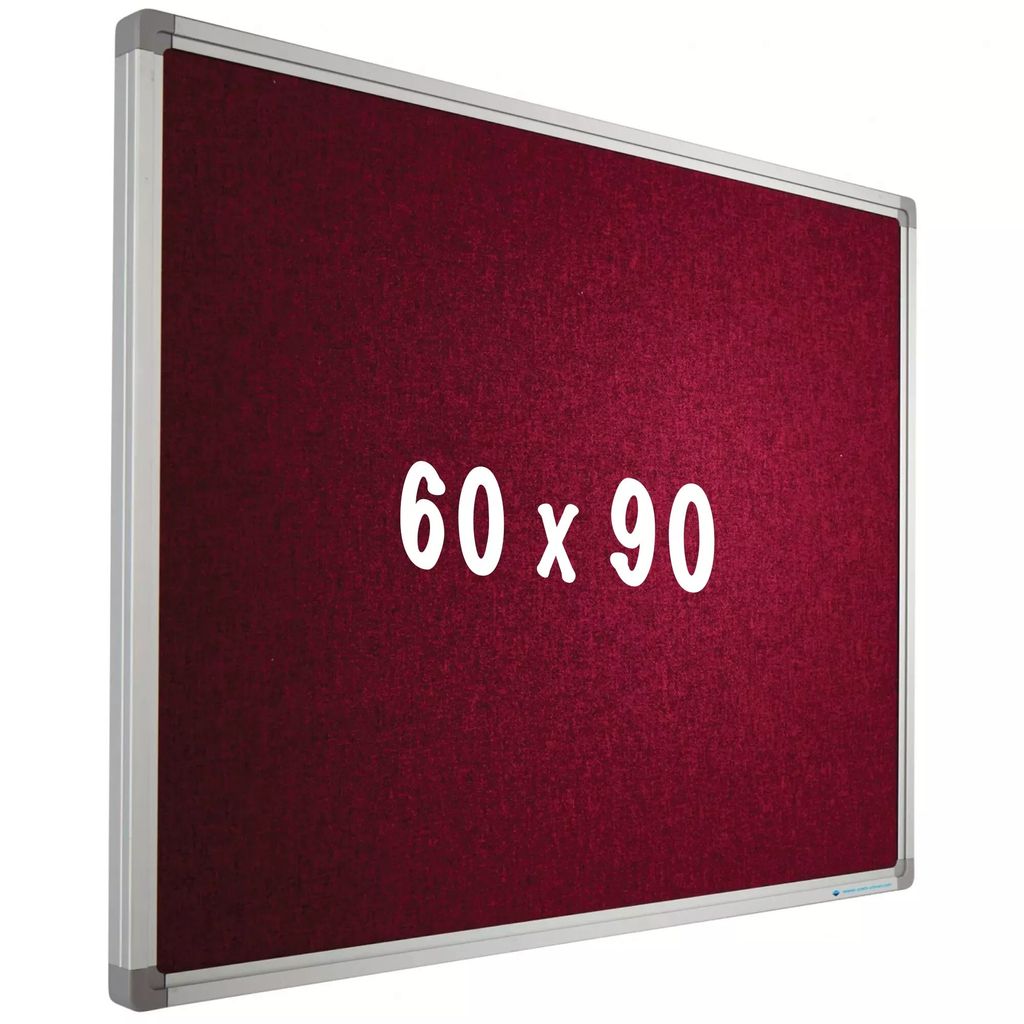 Pinnwand Camira Stoff PRO Bryce - Aluminiumrahmen - Einfache Montage - Reißzwecken - Rot - Pinnwände - 60x90cm