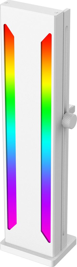 GPU-Stützhalterung, ARGB-Aluminiumlegierung, magnetische Basis, verschiebbarer, verstellbarer Halter für Desktop-Grafikkarte, Weiß