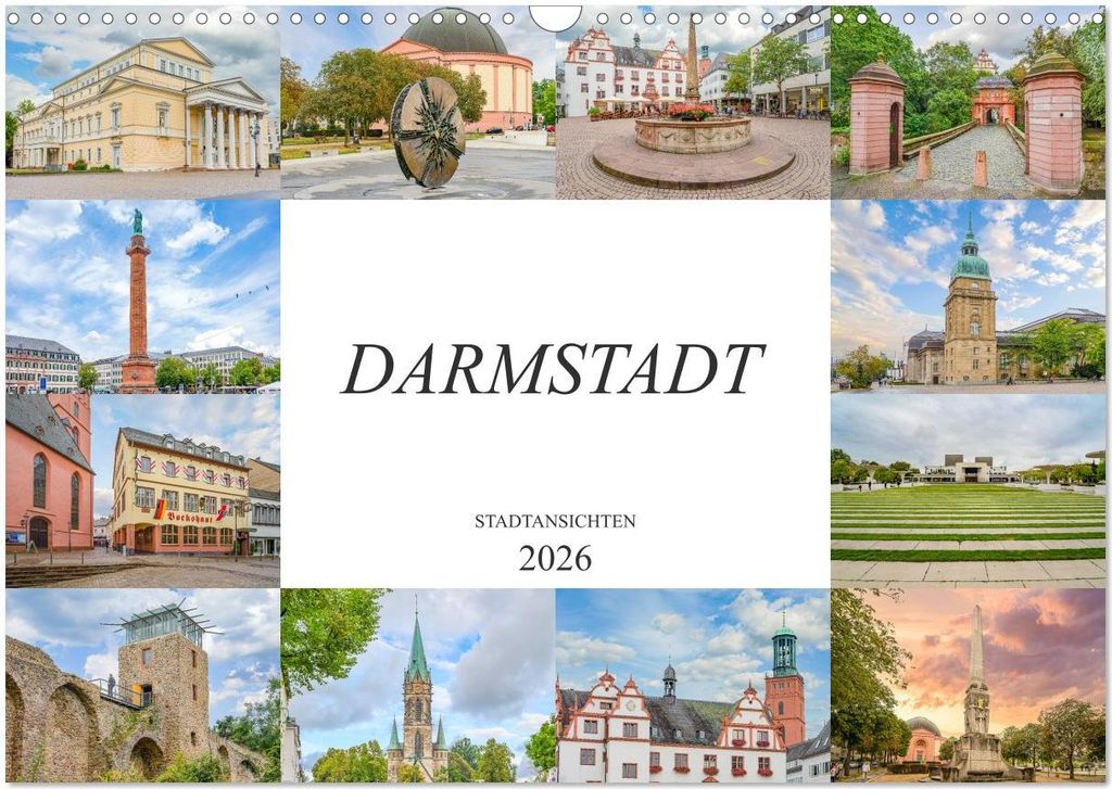 Darmstadt Stadtansichten (Wandkalender 2026 DIN A3 quer), CALVENDO Monatskalender