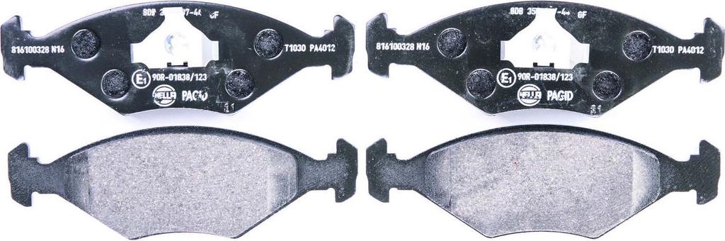 Bremsbelagsatz ohne Verschleißwarnung 18 mm HELLA für u.a. FIAT FIORINO